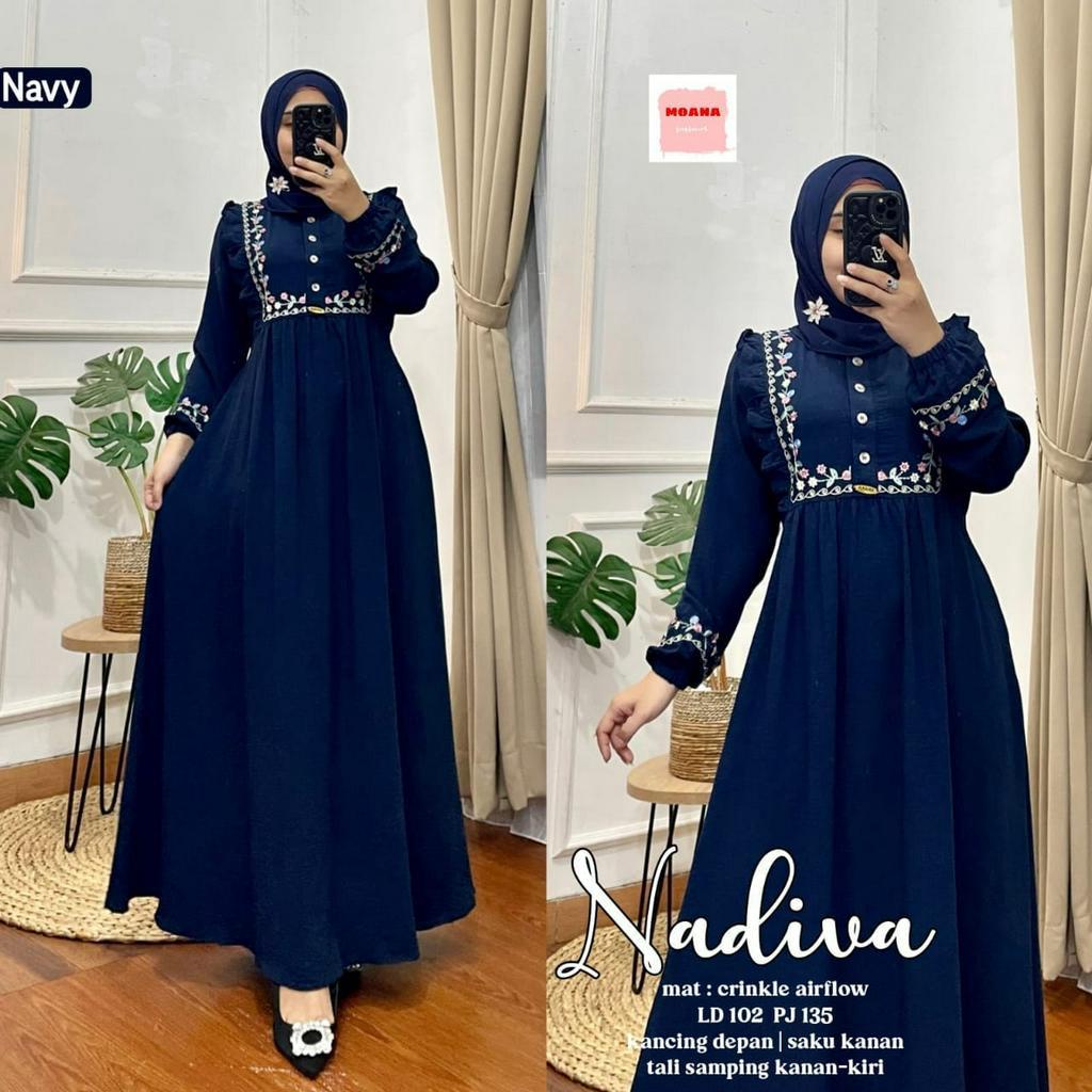 NADIVA DRESS BORDIR CRINKEL TERBARU