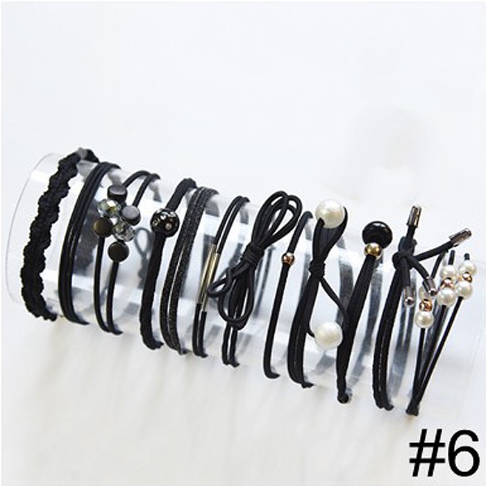 ★ Cayman ★ 1 Set Ikat Rambut Simple Bahan Karet Gaya Wanita Fashion Women Lady Hair Band jew35-Design 6 (12pcs)