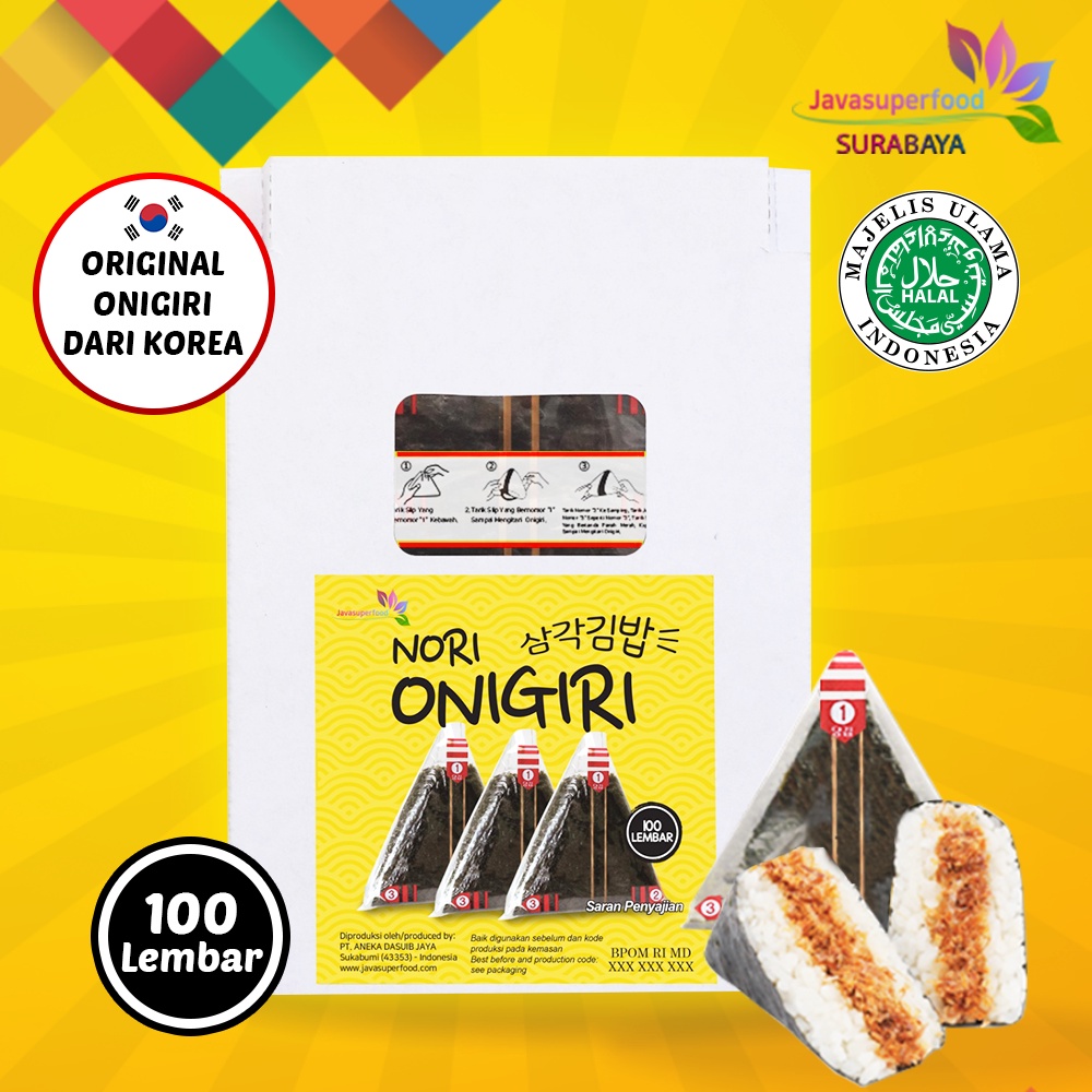 NORI ONIGIRI | Nori Wrapper Khusus Bungkus Nori Triangle / Sushi Nori 100 Lembar [HALAL]