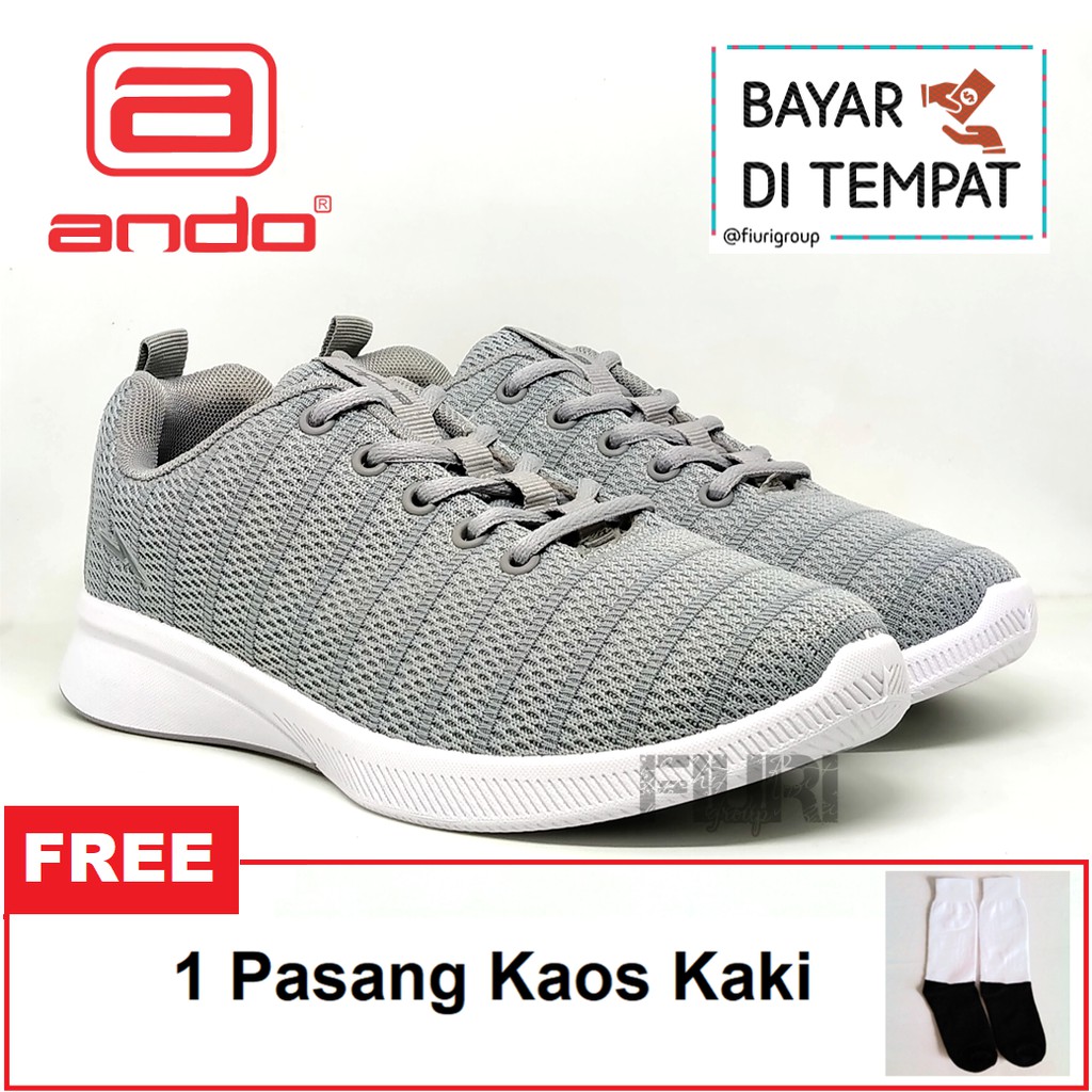 FIURI - ANDO ORIGINAL - SAGA 37-40 ABU-ABU - SEPATU SNEAKERS SPORT KANVAS SOL KARET ANAK PEREMPUAN - SEPATU KETS FASHION TRENDY WANITA DEWASA - SEPATU OLAHRAGA LARI FITNES SENAM KERJA KULIAH BERTALI CEWEK MURAH PROMO DISKON BONUS KAOS KAKI