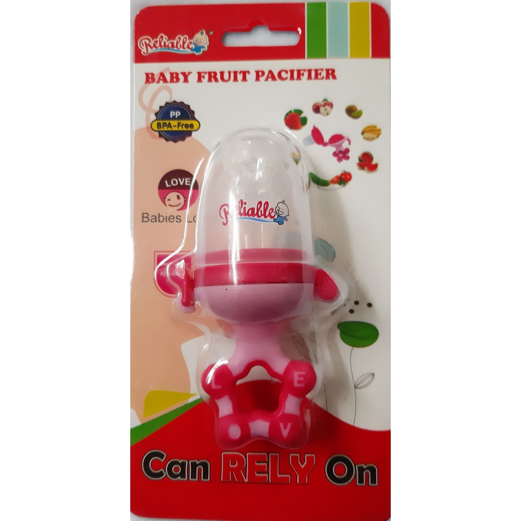 Baby FRUIT FEEDER - Reliable Empeng Saringan Buah Bayi gigitan baby weaning mpasi MP ASI-Pink (Reliable)