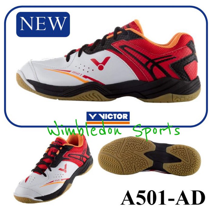 NEW Sepatu Badminton Victor A501-AD Sepatu Victor A501 AD - AD Putih Merah 40