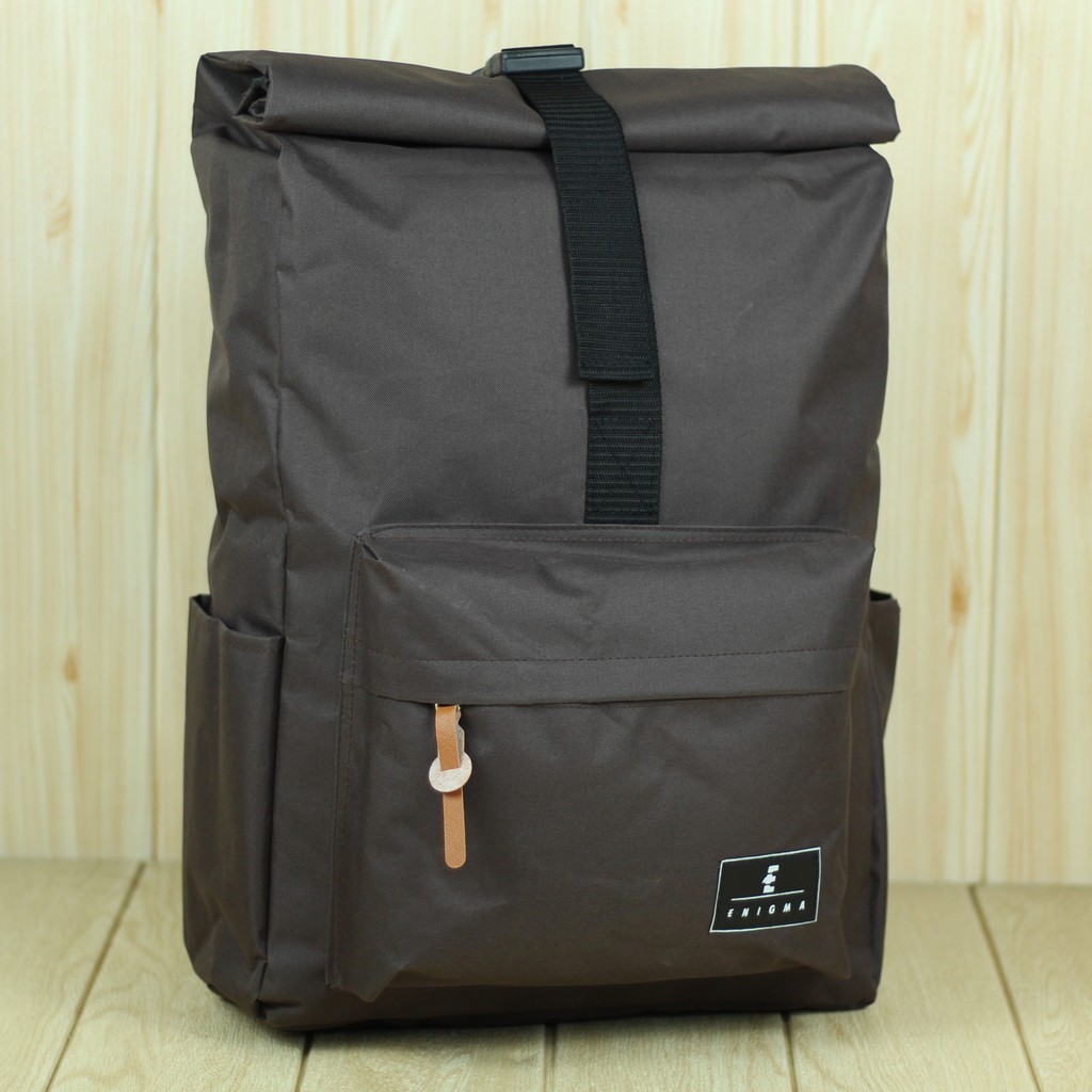 Tas Gendong Cowok Ransel Punggung Terbaru Rolltop Enigma Coklat Backpack Outdoor Gaul Keren Awet