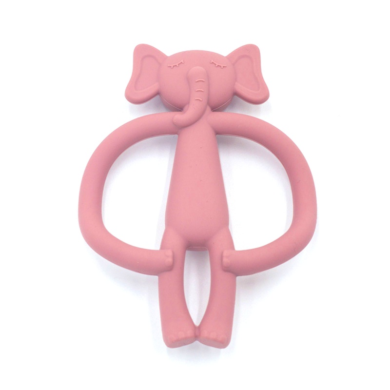 Mary Mainan Teether Bentuk Gajah Bahan Silikon Bebas BPA Untuk Bayi