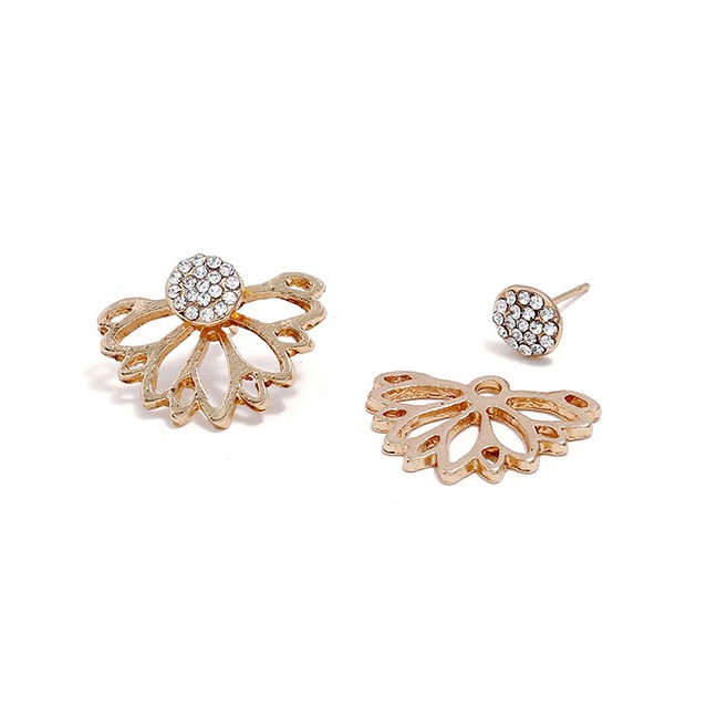 LRC Anting Tusuk Fashion Openwork Lotus Stud Earrings F5843X