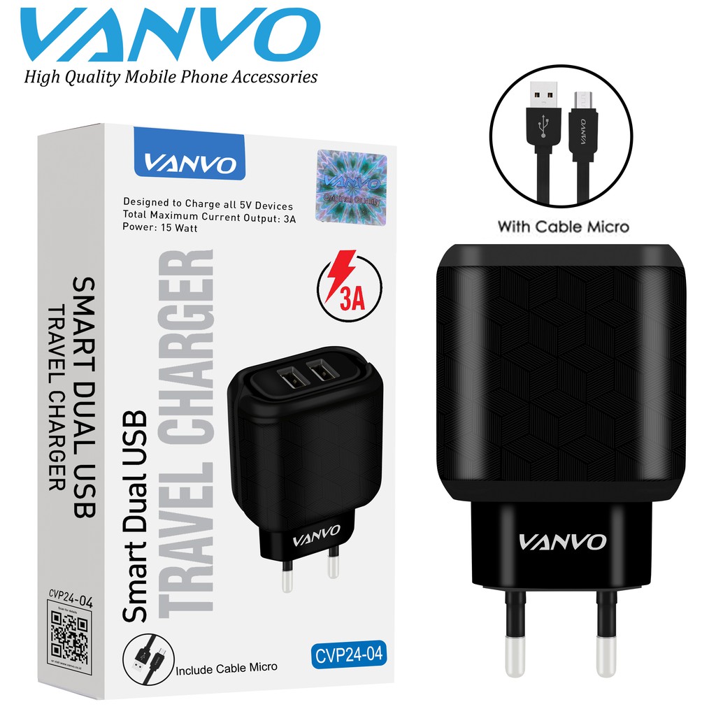 Smart Dual USB Travel Charger CVP24-04