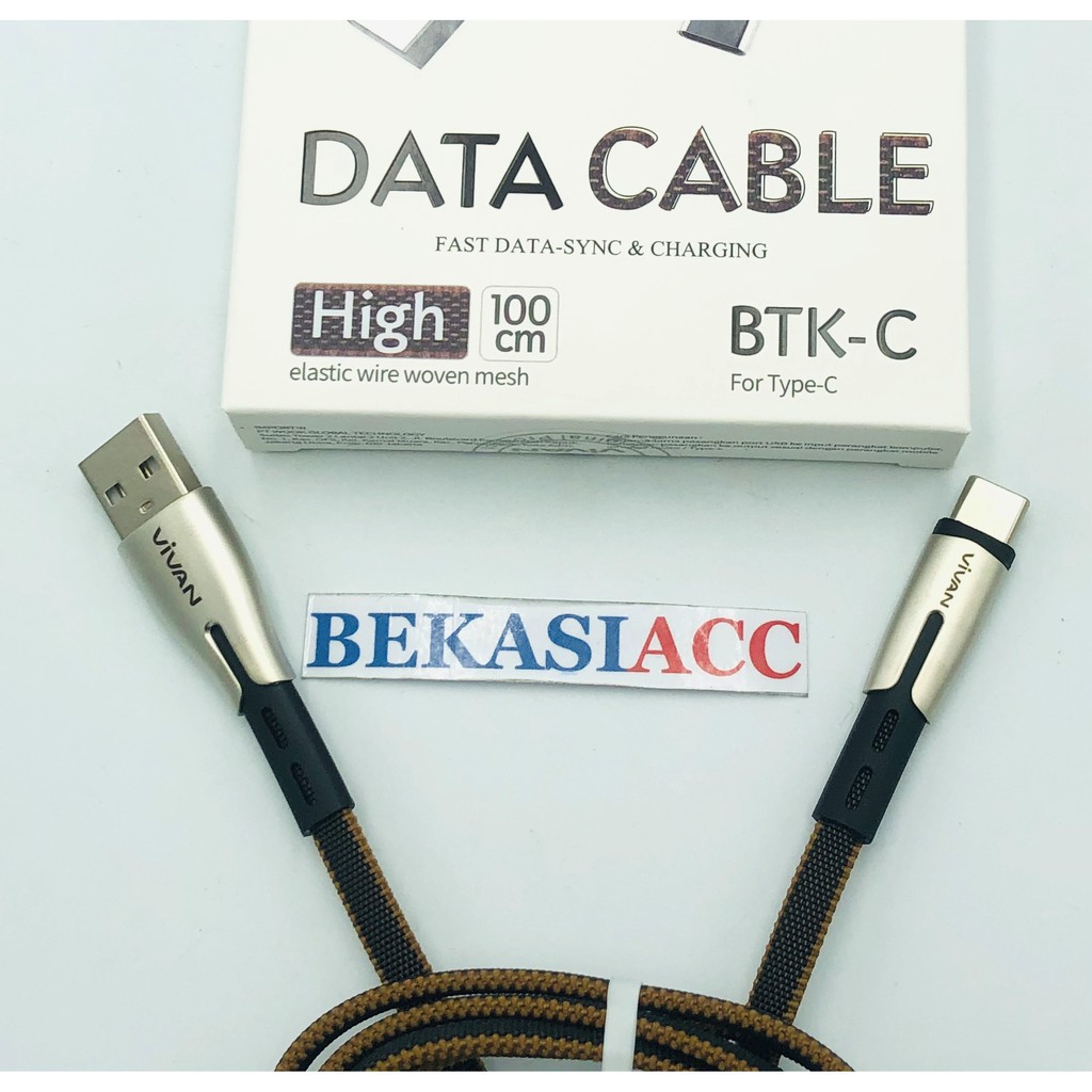 KABEL DATA TYPE C USB VIVAN BTK-C / KABEL CHARGER VIVAN BTK-C TYPE C