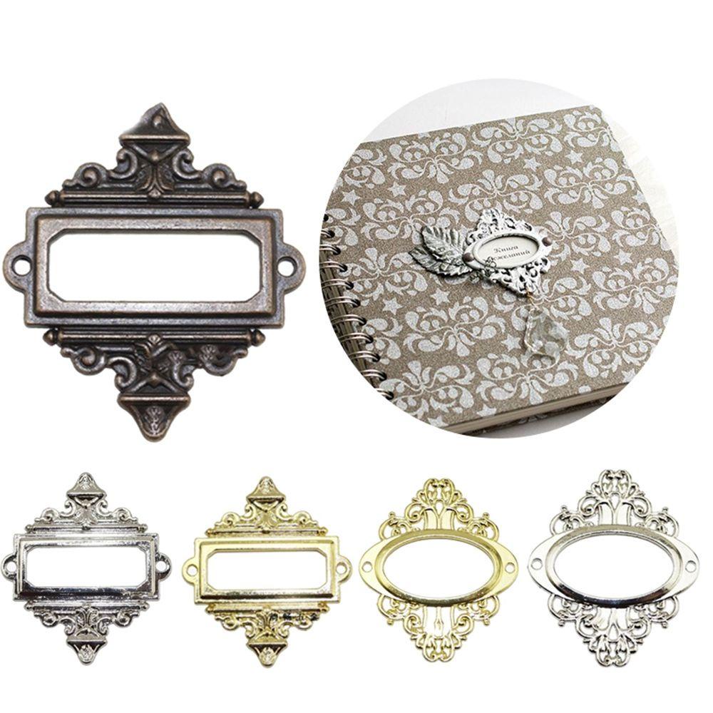 Agustina Label Logam Ukir Antik Hias Furniture Lemari Dekorasi Rumah File Nama Pull Frame Handle Name Card Holder