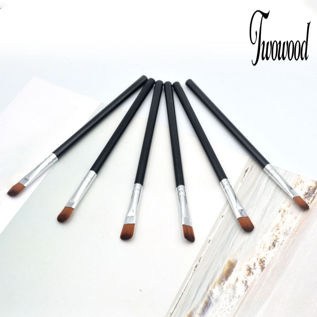 5pcs / Set Brush Makeup Anti Slip Tipis Untuk Eyeshadow Eyeliner Eyelash Eyebrow