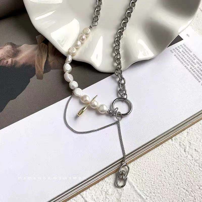 Baja Titanium kalung mutiara wanita musim panas in hip hop jahitan kalung wanita musim panas desain