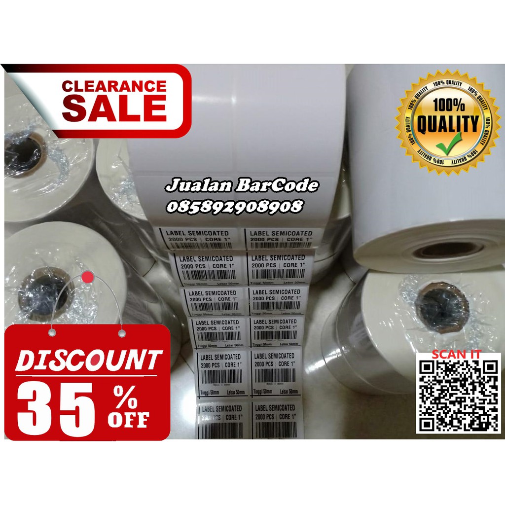 

STIKER LABEL SEMICOATED 50 x 50 | 50x50 | 5cm X 5cm ISI 2000 CORE 1