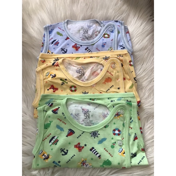 BONBON Setelan Baju Bayi Tangan buntung 0-1 tahun SNI