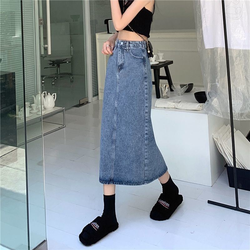 Rok denim wanita korean style skirt midi