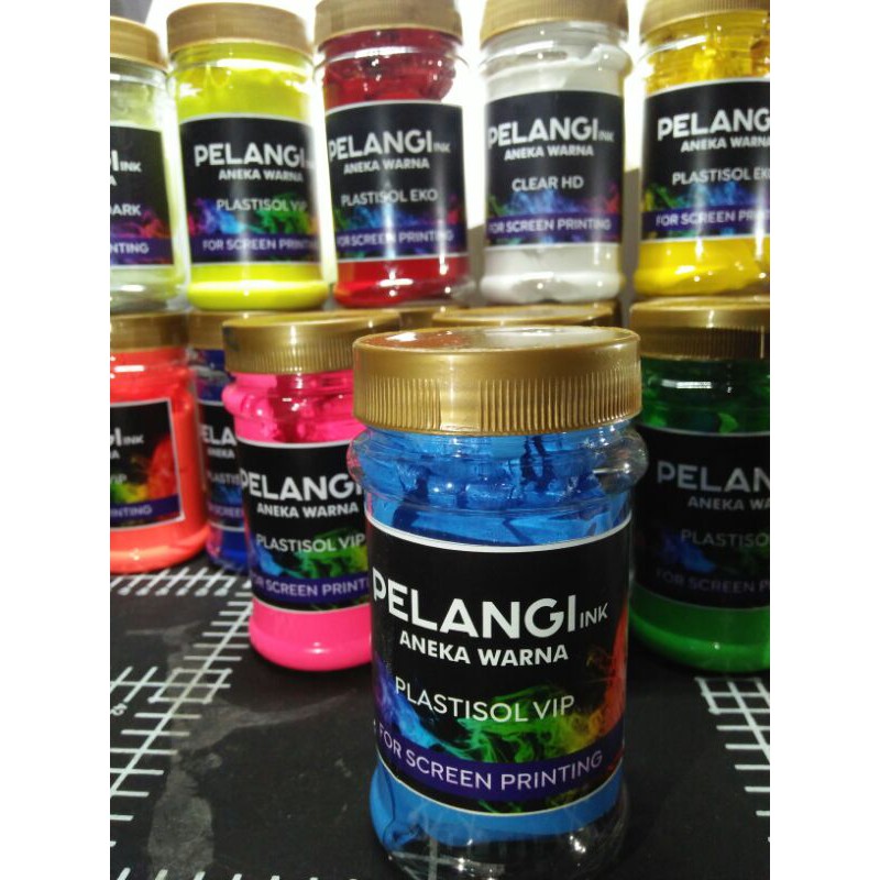 

Fluo blue 200 gram cat tinta sablon plastisol flo biru cocok utk meja sablon thailand portable