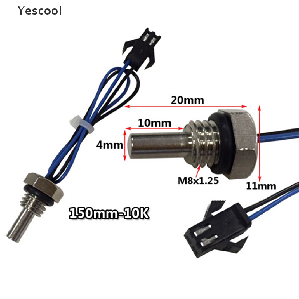 Yescool 1Pc Probe Sensor Kontrol Suhu NTC 50K Untuk Water Heater Gas