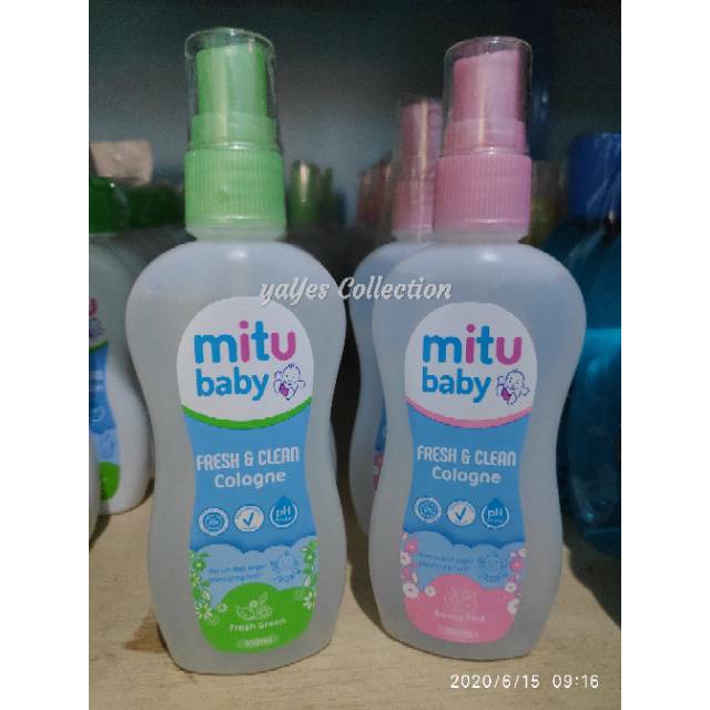 Mitu cologne 100 ml fresh green sweet pink sprai parfum parfume bayi balita remaja mittu