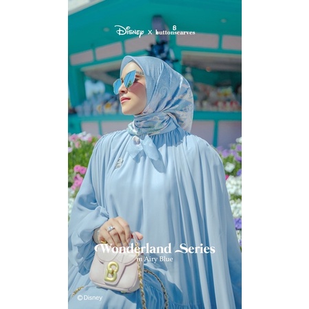 Buttonscarves X Disney Wonderland Series Airy Blue Voal