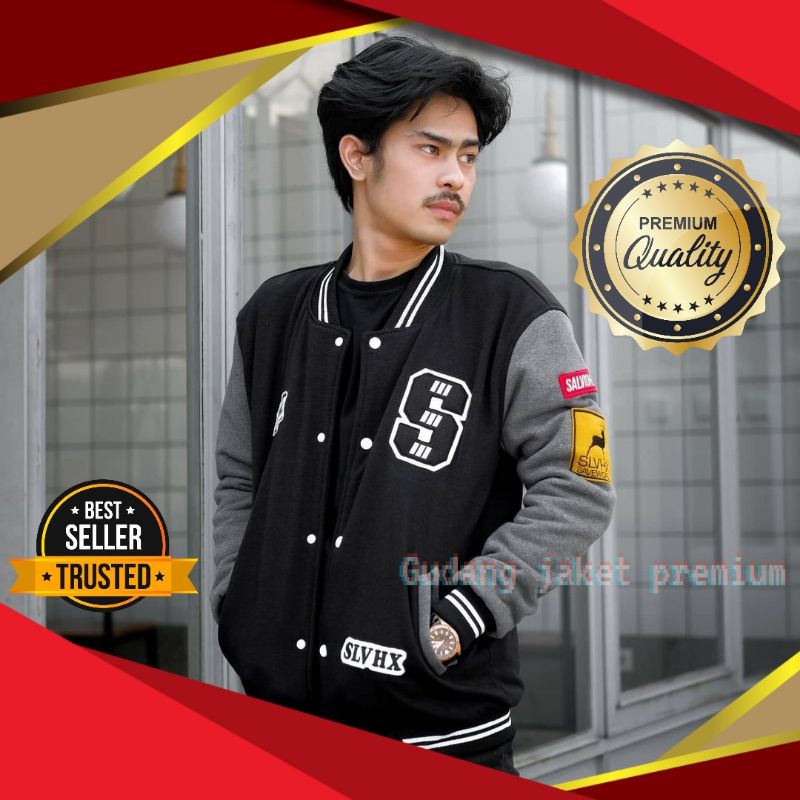 Jaket Baseball Pria Varsity Original Salvio Hexia