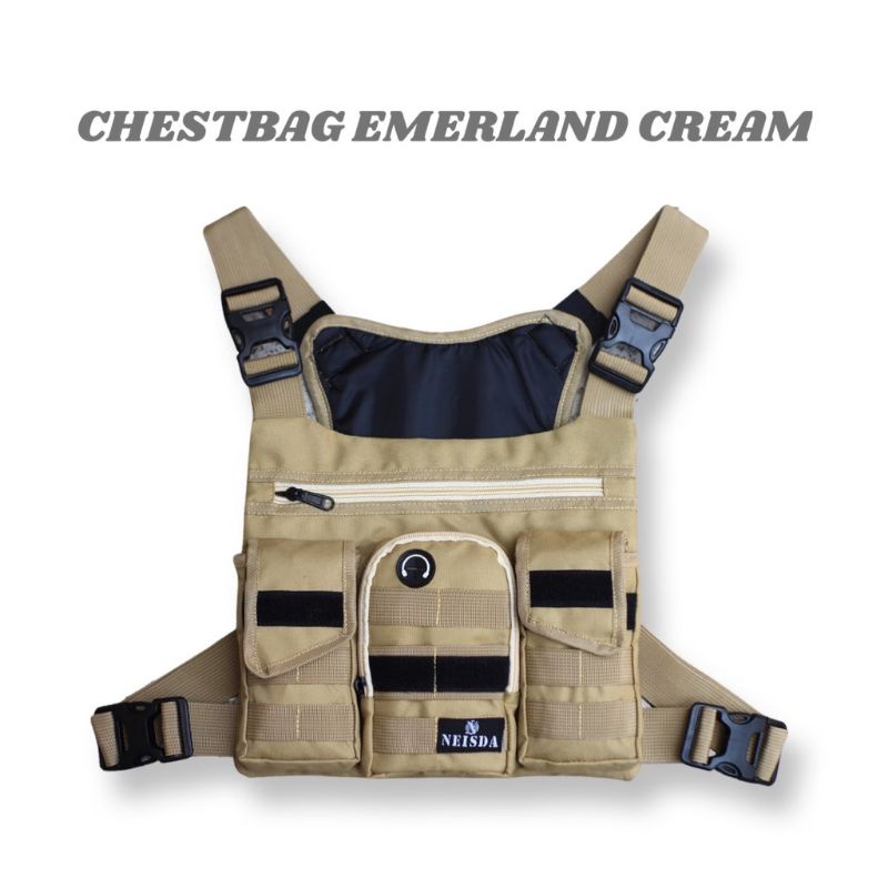 Tas dada pria terbaru cream neisda emerald tactical original / Series emerald cream Neisda original