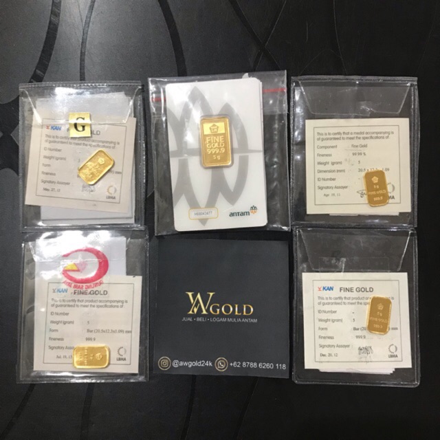 Antam Logam Mulia Emas Batangan 5 Gram Portrait Certieye