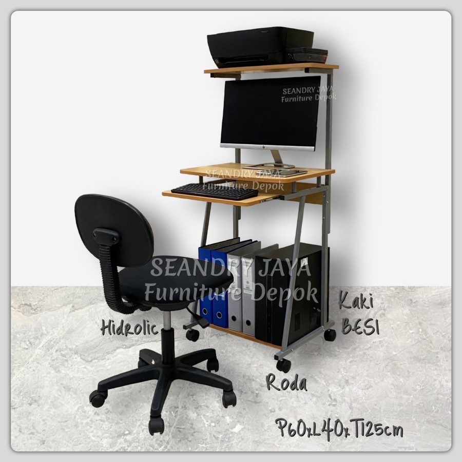 MEJA COMPUTER + KURSI PUTAR/KANTOR/KERJA/BELAJAR/ANAK/DEWASA/PROMO MURAH/ SEANDRY JAYA FURNITURE DEP