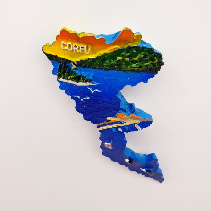 3D Fiber Souvenir Negara magnet Kulkas Tempelan kulkas CORFU Greece