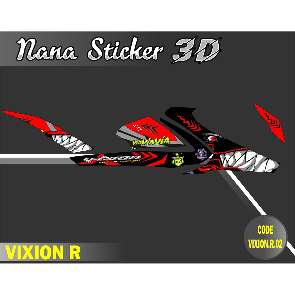 Striping ALL NEW VIXION R SHARK - Stiker VIXION R List Variasi Motor STICKER VIXION R CODE 02