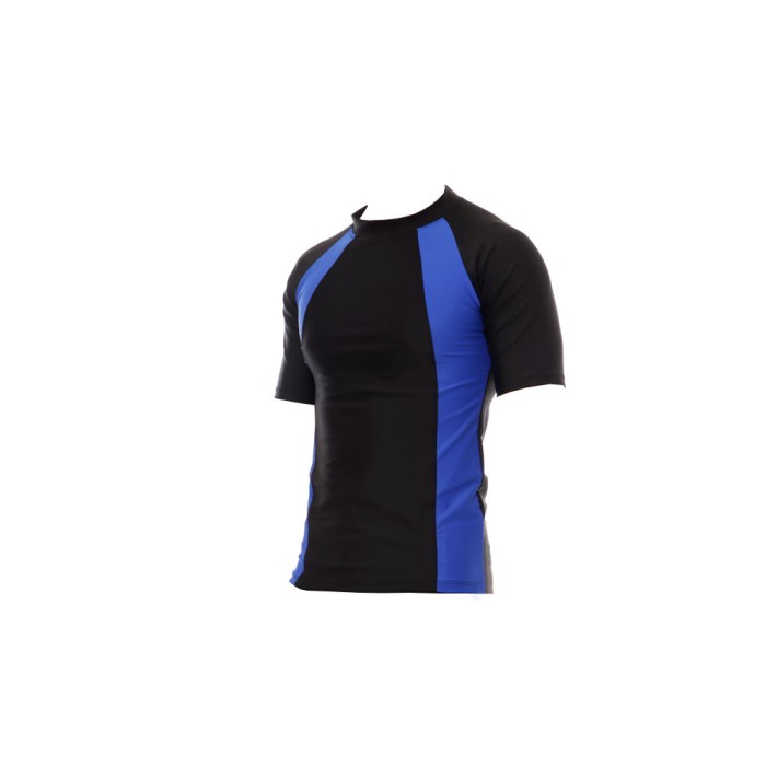Baju Renang Wanita Baju Renang Pria Lengan Pendek Atasan Olahraga - Biru Benhur, M(S0A8) Baju Renang