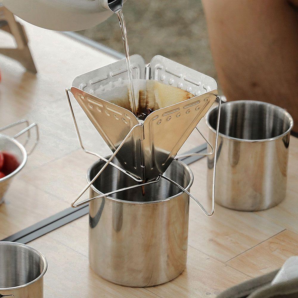 [Elegan] Coffee Drip Rack Portable Lipat Aksesoris Alat Luar Ruangan Camping Reusable Dripper Coffee Ground Funnel Filter Cup