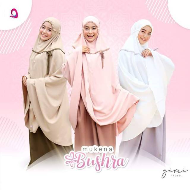 Mukena Bushra ori gimi hijab|mukena dewasa