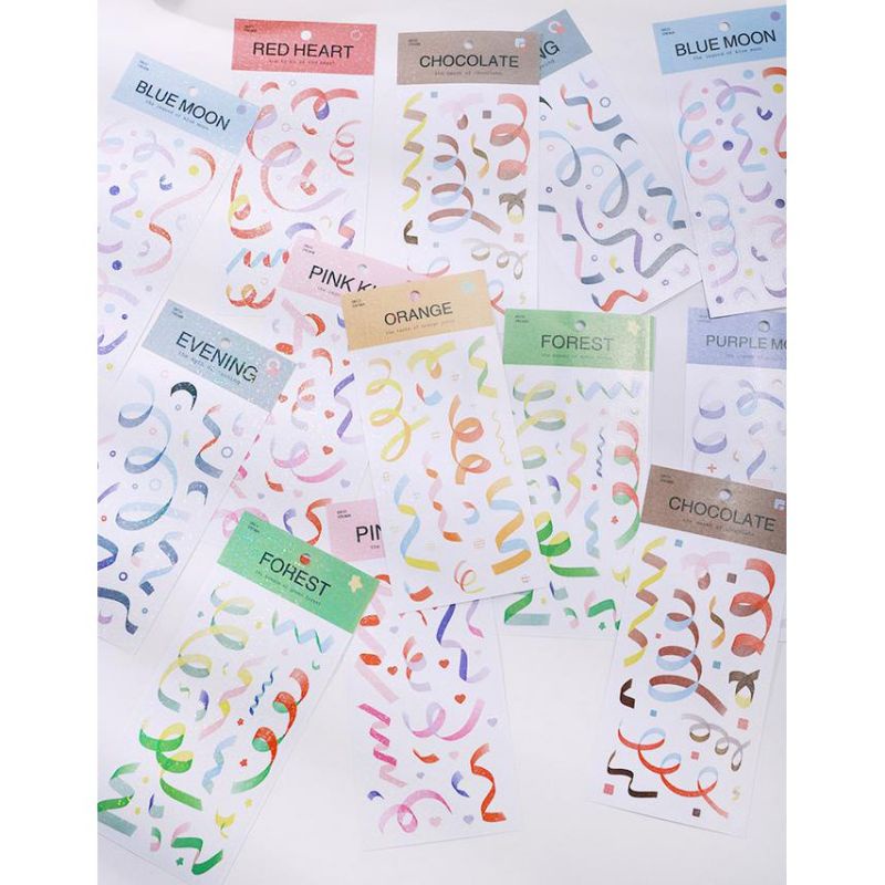 

CONFETTI GLITTER RIBBON STICKER DECO DIY SCRAPBOOK JOURNAL