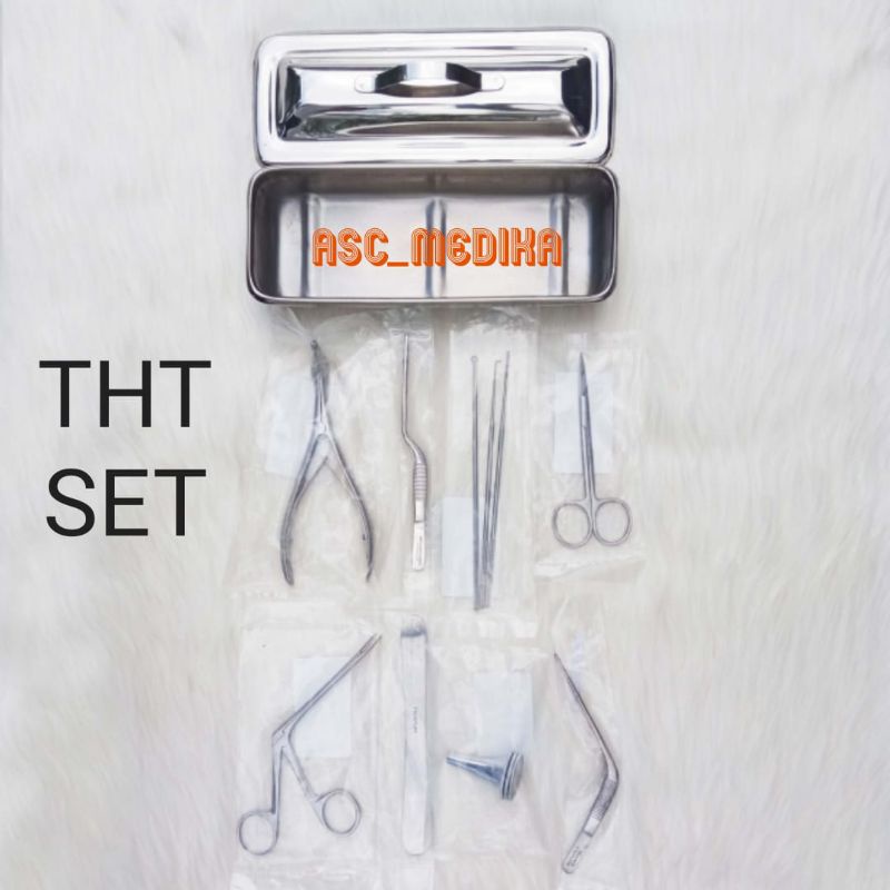 THT SET Paket Komplit 11 item + Bak Instrumen 508 Stainless steel