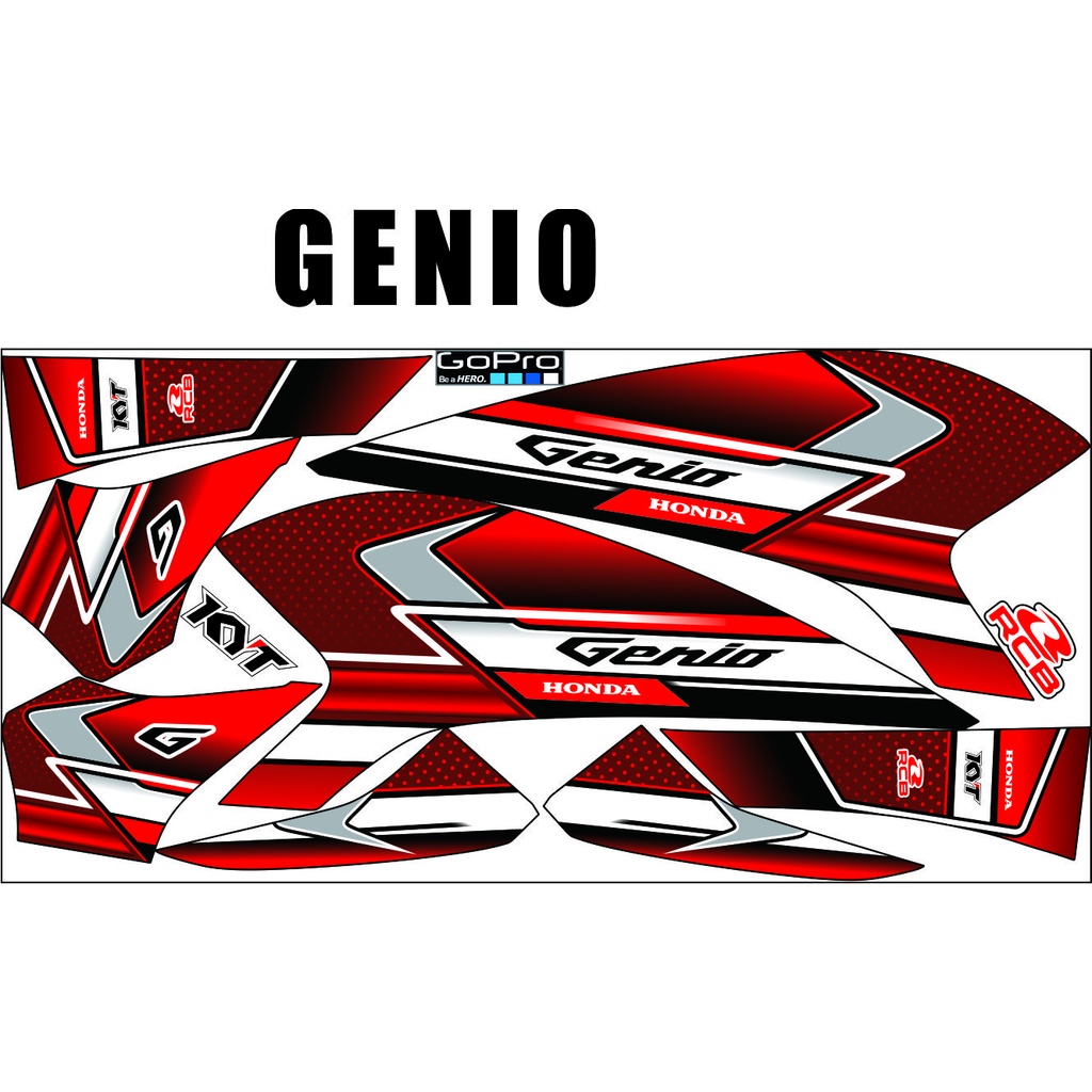 STRIPING VARIASI LIS MOTOR GENIO FI STICKER STRIPING MATIC GENIO STIKER MOTOR HONDA GENIO LIST VARIA