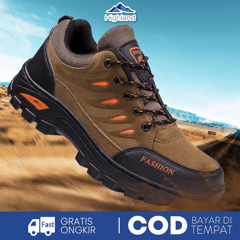 COD Highland Sepatu Gunung Pria Sepatu Safety Pria Waterproof Sepatu Hiking Outdoor IMPORT SP101