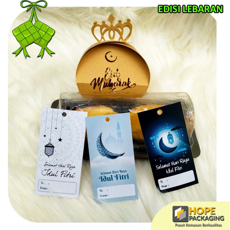 5PCS Gift Box Laser Cut Candy Eid Mubarak Lebaran Piramid dan Crown