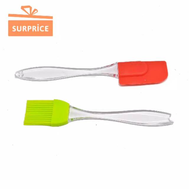 Spatula dan kuas kue silikon lembut set