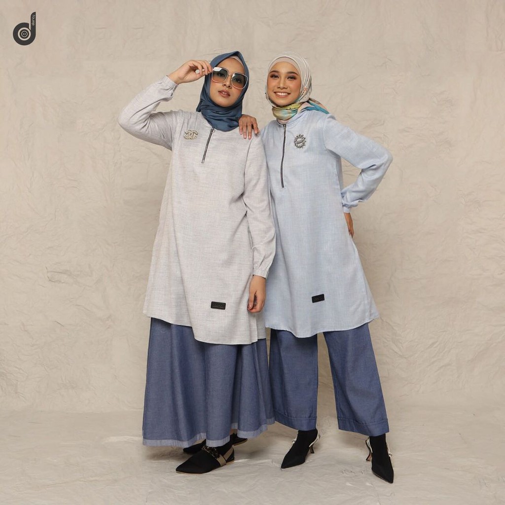 TUNIK DEENAY RALUFI BLUE & GREY ORIGINAL