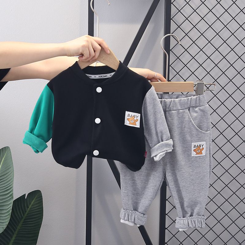 READY!!! setelan sweater keren anak laki laki motif BABY BLACK &amp; GREEN usia 0-5 tahun import premium / ananakstore