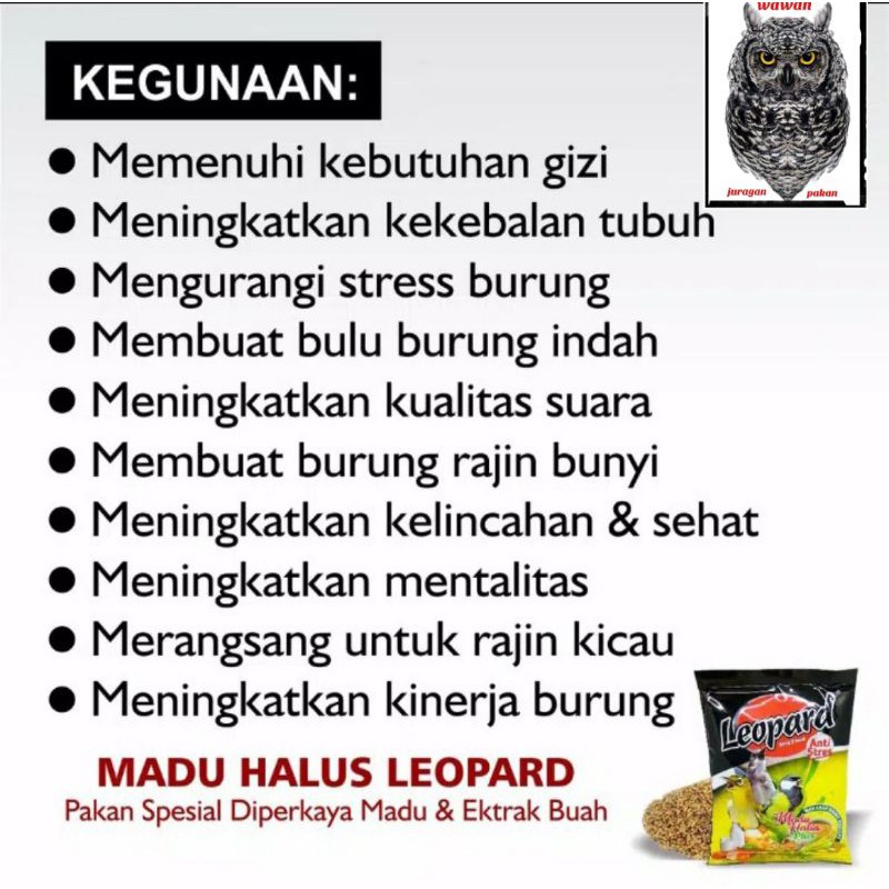 leopard , Voer leopard madu halus