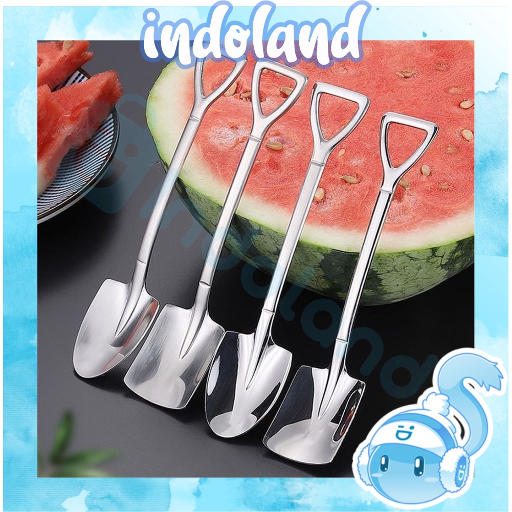 ☀ INDOLAND ☀ Sendok Dessert Model Sekop Bahan Stainless R754