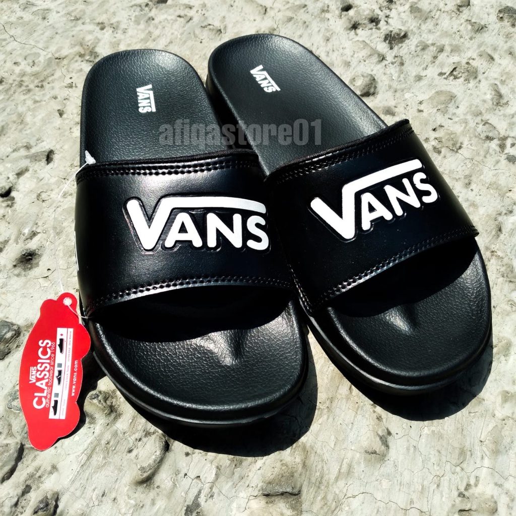 Sandal Hitam Pria Slip On Sandal Pria Wanita Bahan Karet