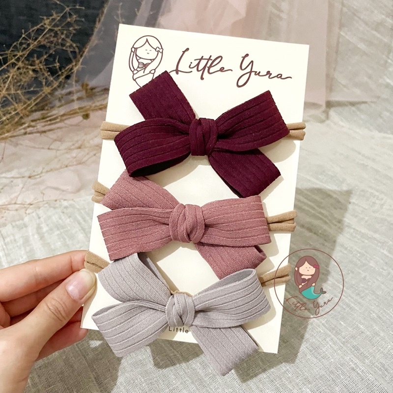 LITTLE YURA - Elona Headband (6 Warna) / Bandana Bayi / Newborn Headband Nylon Baby / Pita Bayi dan Anak / Aksesoris Bando Anak