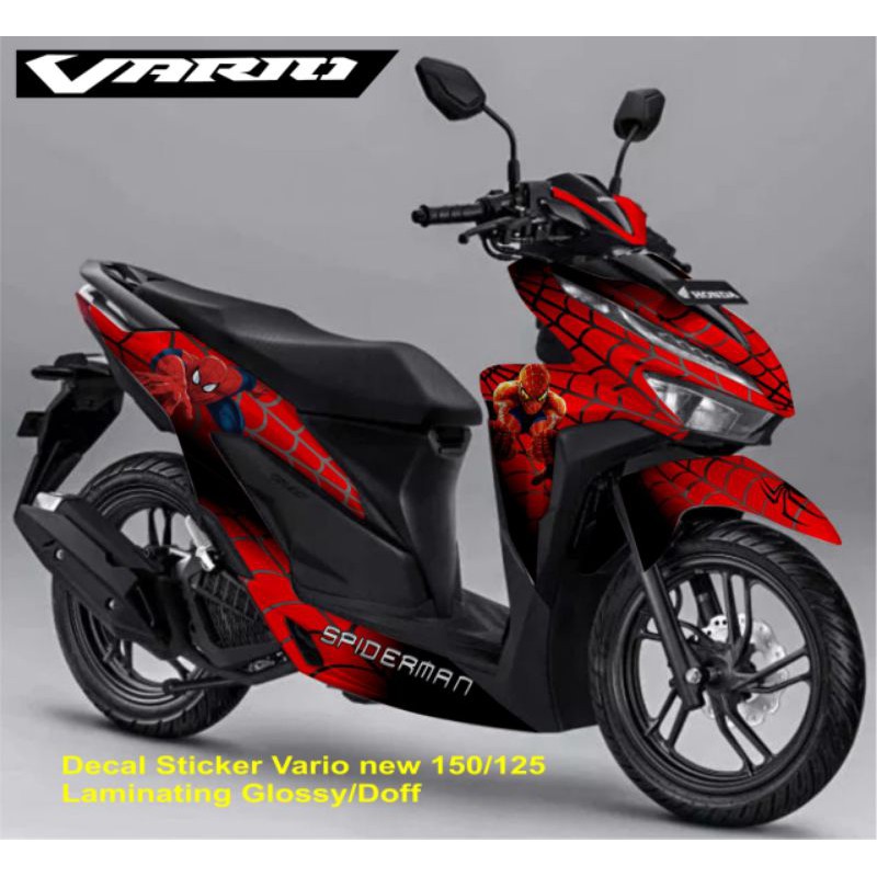 sticker decal vario new 150/125 motif spiderman merah