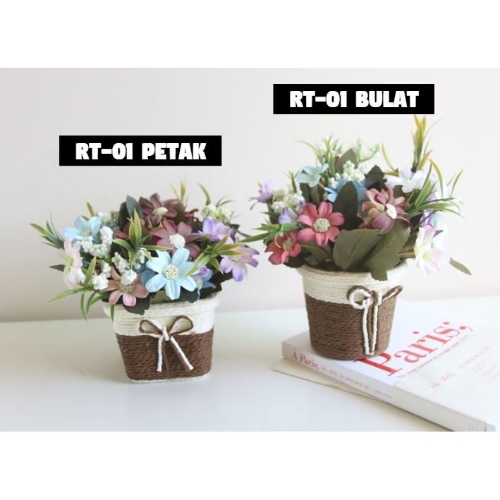 BUNGA HIAS ARTIFICIAL MODEL KERANJANG ROTAN | Shopee Indonesia