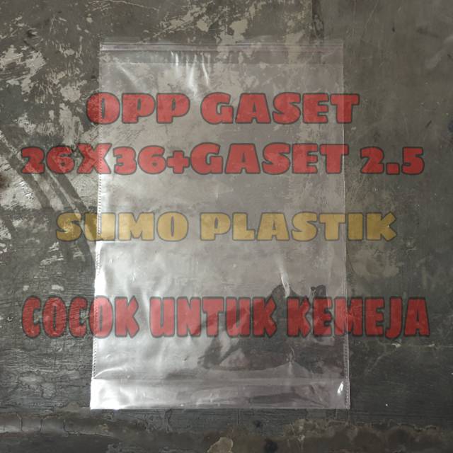 

OPP GASET 26X36+ GASET 2.5 CM. TEBALLL !!! HARGA PER 100 PCS