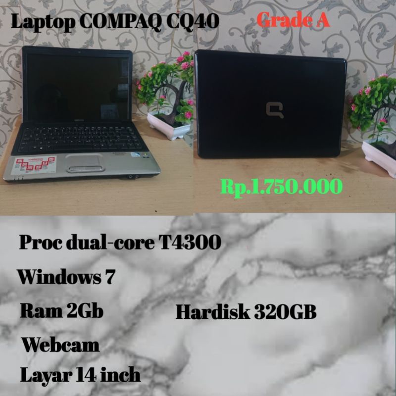Laptop notebook ACER ASPIRE ONE,LENOVO, ASUSawet dan bandel seken berkwalitas murah bonus jam tangan-GradeA  compaq CQ40