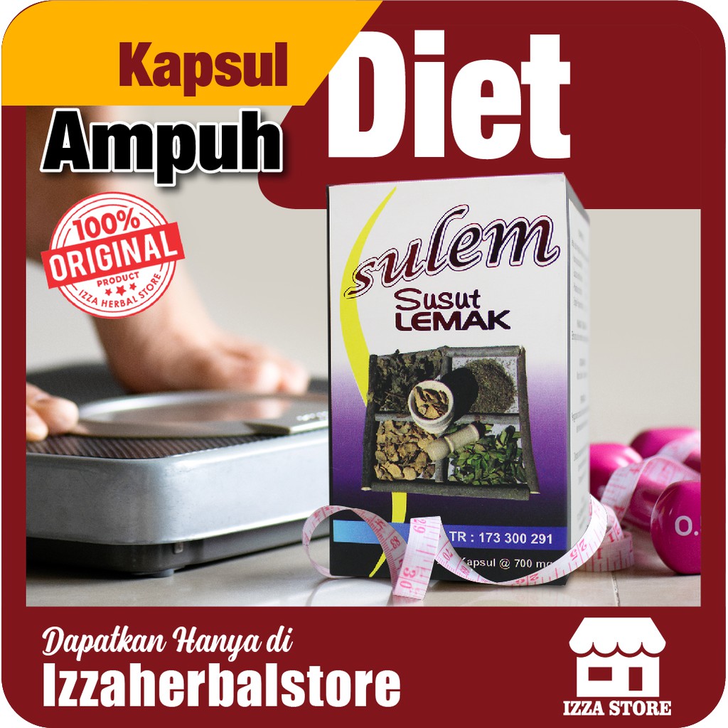 DIET AMPUH Kapsul Sulem Susut Lemak Suplemen Kesehatan Suplemen Diet Pelangsing Herbal 100% ORI