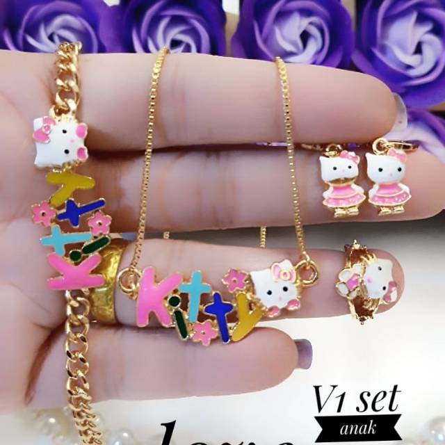 xuping set perhiasan anak lapis emas 18k 0427l