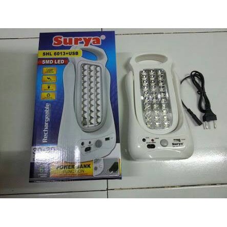 Surya Lampu Emergency SHL 6013 USB Light LED SMD plus Powerbank