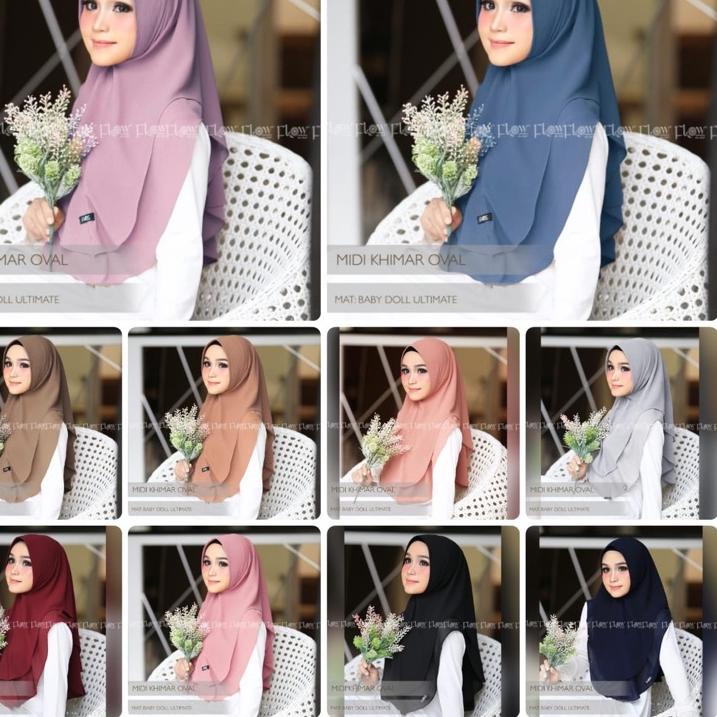 Koleksi Terbaru.. (TERMURAH) Khimar Midi Oval Original By Flow